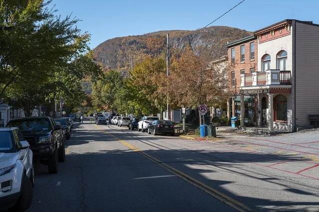 Main Street, Village of Cold Spring, New York, USA, a village north of New York City on the Hudson River