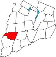Otsego County outline map with the Town of Morris in red