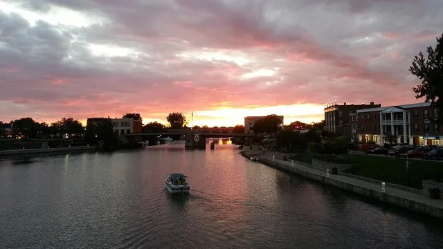 Gateway Harbor along the Erie Canal in North Tonawanda, NY. This photo was taken about 1500 feet from the present day western terminus of the Erie Canal where it connects to the N...