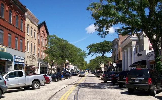 Main Street in Northport, New York.