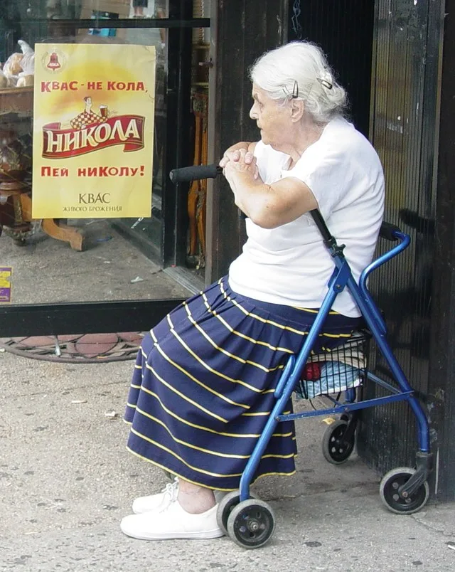 Old woman in "Little Odessa," the heart of the Russian community in Brighton Beach, Brooklyn. September 2005.