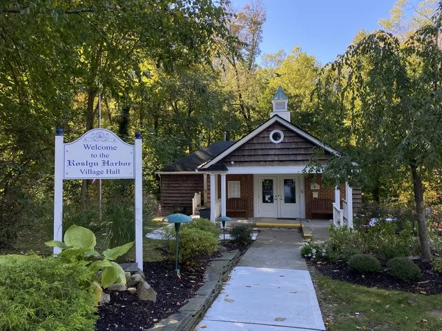 Roslyn Harbor Village Hall in Roslyn Harbor, on Long Island, in New York. This photo was taken on October 17, 2020.