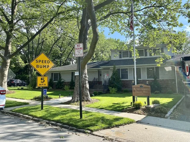 Russell Gardens Village Hall, Russell Gardens, Long Island, New York. This photo was taken on May 21, 2021.