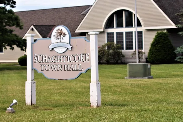The town hall Schaghticoke, New York, captured May 29, 2021, in the hamlet of Melrose.