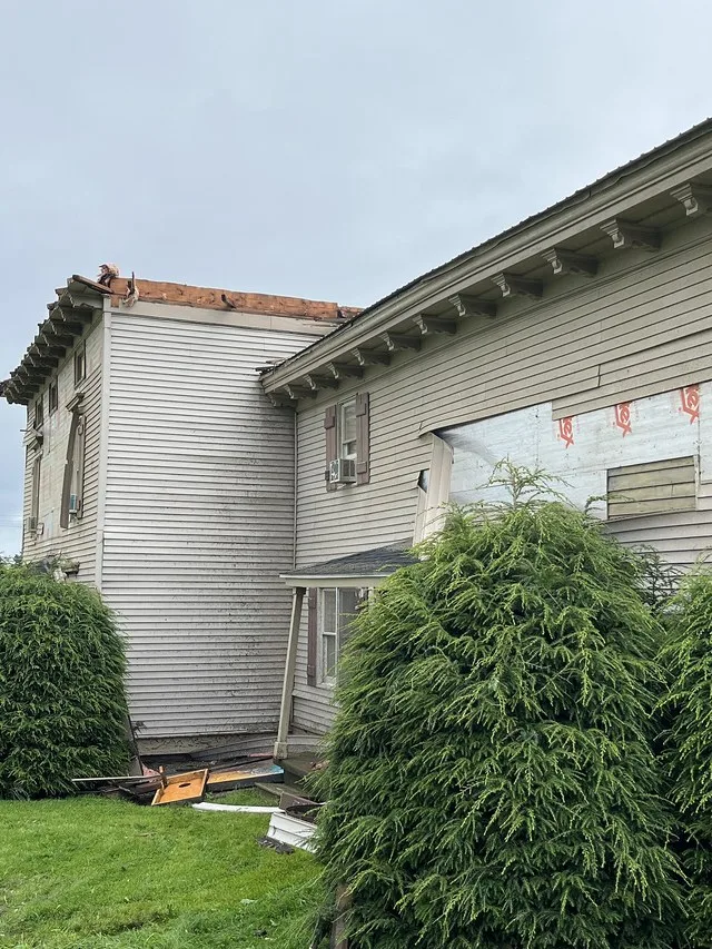 Low-end EF3 damage to the West Wind Motel in Turin, New York.