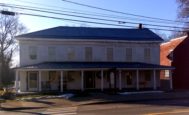 The historic Wyoming Inn built in 1832 and still operated as a hotel and restaurant. Located within the Wyoming Village Historic District, Wyoming, New York.