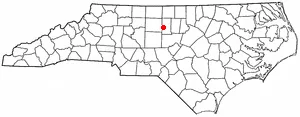Adapted from Wikipedia's NC county maps by Seth Ilys. en:Category:North Carolina Dot Maps