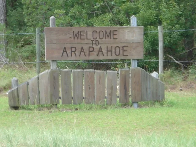 Arapahoe, NC welcome sign.