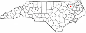 Adapted from Wikipedia's NC county maps by Seth Ilys. en:Category:North Carolina Dot Maps