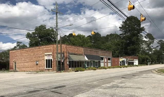 Old commercial buildings in downtown Autryville