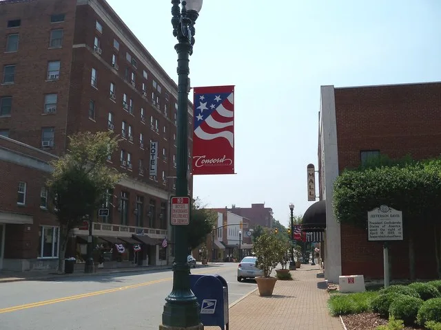 Street in downtown Concord, North Carolina, USA.