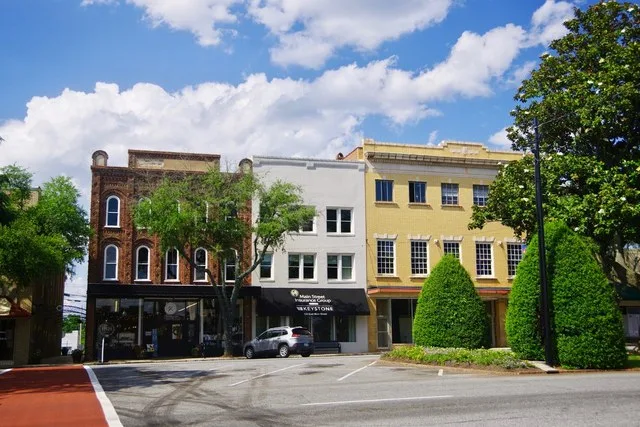 Businesses along Main Street (US 221A/US74Bus) in Forest City, North Carolina, United States.