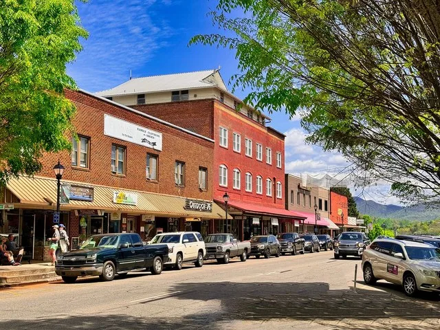 Downtown Franklin, North Carolina, in Macon County