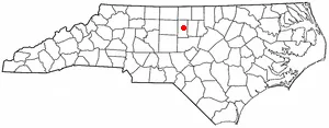 Adapted from Wikipedia's NC county maps by Seth Ilys. en:Category:North Carolina Dot Maps