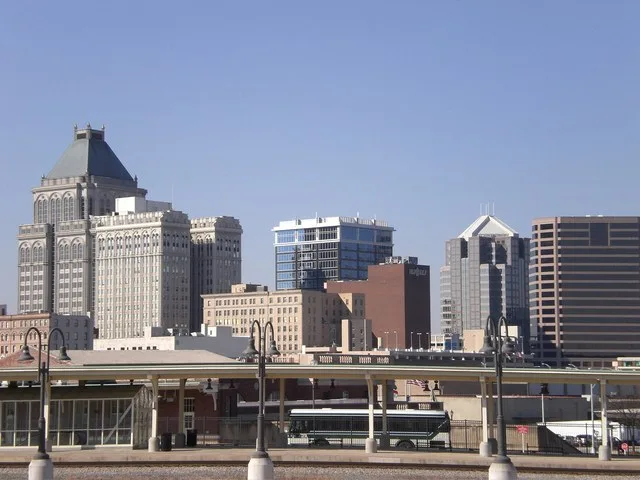 Skyline of Greensboro, North Carolina, United States.