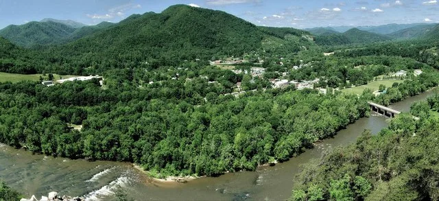 Mountains and River around Hot Springs, NC