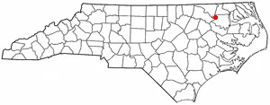 Adapted from Wikipedia's NC county maps by Seth Ilys. en:Category:North Carolina Dot Maps