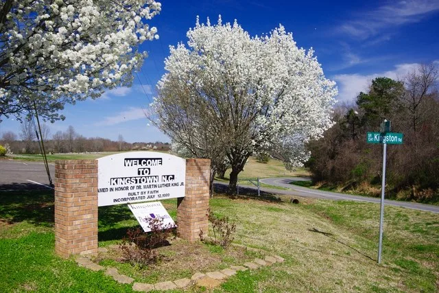 Welcome sign in Kingstown, North Carolina, United States
