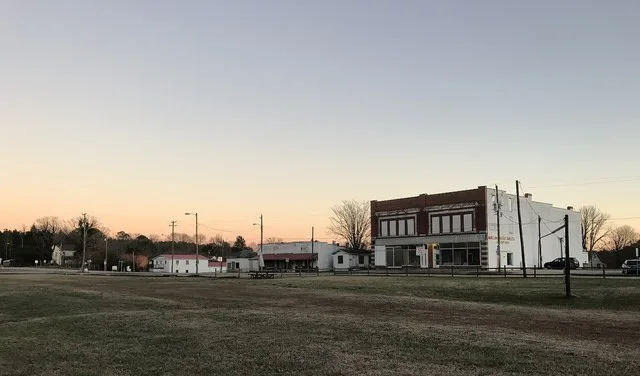 Buildings in Macon along Highway 158