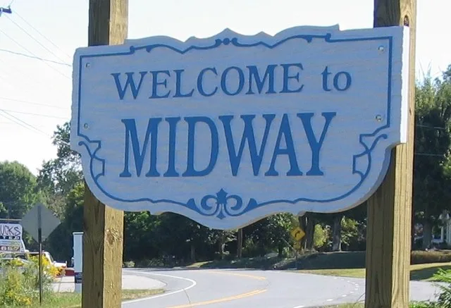 Picture of the Midway Welcome Sign in Midway, NC.