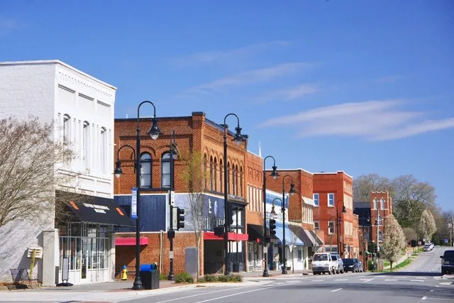 Businesses along Main Street (North Carolina Highway 16) in Newton, North Carolina, United States