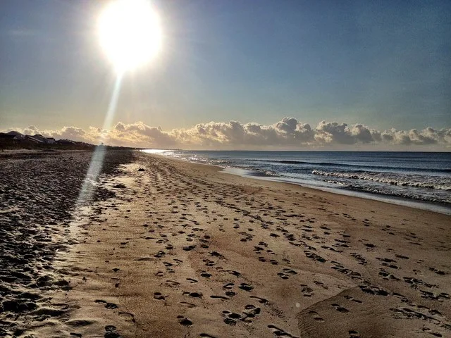 Looking east down the beach
