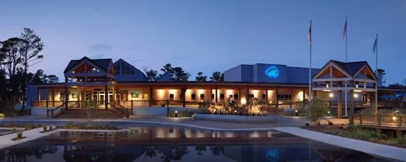 Panoramic shot of the North Carolina Aquarium at Pine Knoll Shores.