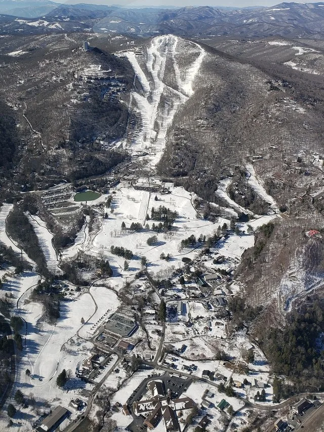 aerial view of Sugar Mountain