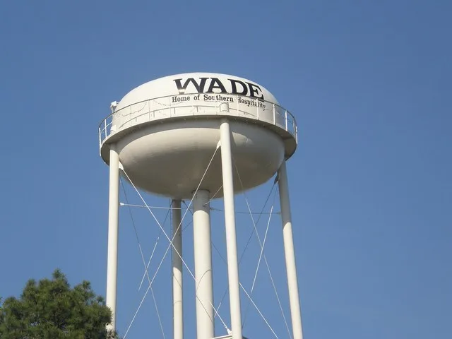 The Wade Water Tower in Wade, North Carolina .