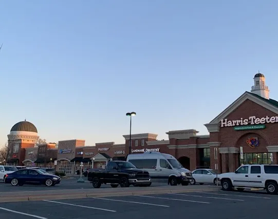 Wesley Chapel Village Commons, central business district of Wesley Chapel, Union County, North Carolina, taken from the parking lot of Harris Teeter at 5920 Weddington Rd, Wesley...