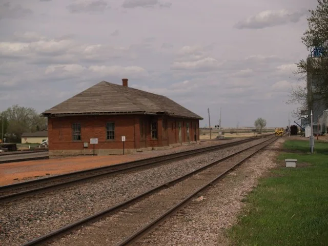 Train station in w:Beach, North Dakota .