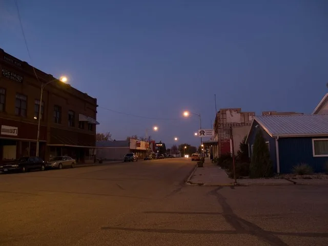 Night view of Fessenden, North Dakota
