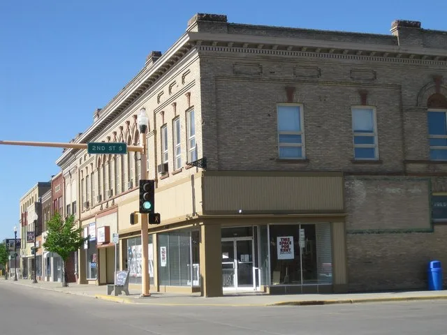 Downtown Jamestown, North Dakota, United States.