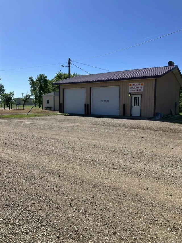 Volunteer fire station in Rogers, North Dakota.
