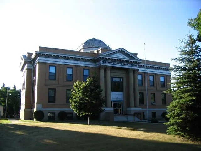 The McHenry County, North Dakota Courthouse in Towner. It is on the national Register of Historic Places.