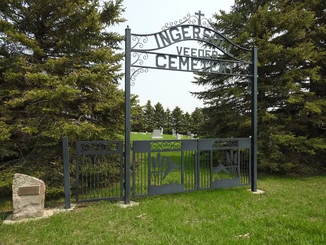 Veeder Cemetery gate east of Underwood, North Dakota