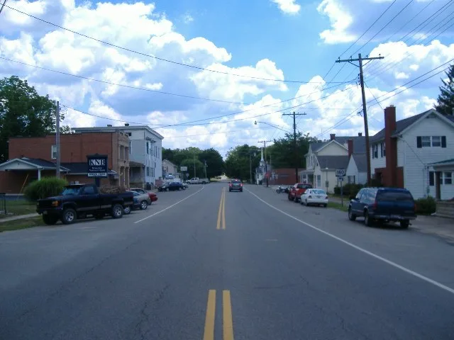 Looking east on Ohio Highway 180 in Adelphi, Ohio.
