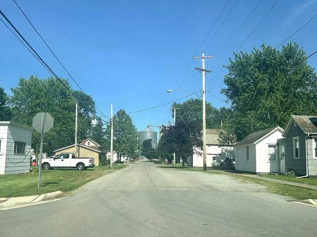 A residential street in Arlington, Ohio