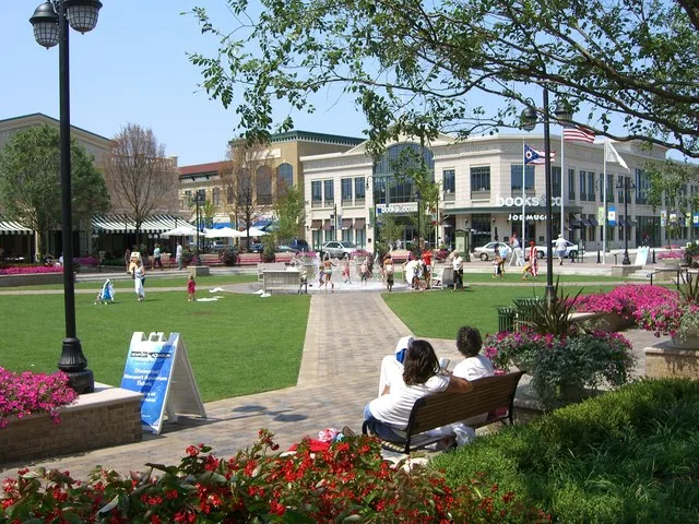 The Greene Towne Center in Spring located in Beavercreek, Ohio.