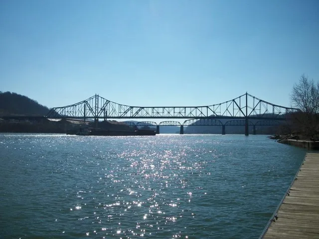 This is a picture taken on the Ohio river looking south from Bellaire, Ohio.