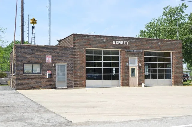 Front of the Berkey village hall, located at 5817 State Route 295 in Berkey , Ohio , United States .