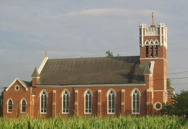 Photo of the St Joseph Catholic Church on the north side of Blakeslee, Ohio