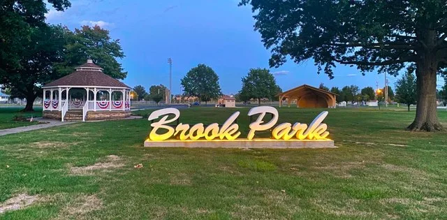 Brook Park city recreation center in September 2024 with Brook Park Amphitheater on the right.