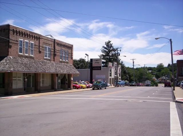 A view of downtown Butler, Ohio on Main Street.