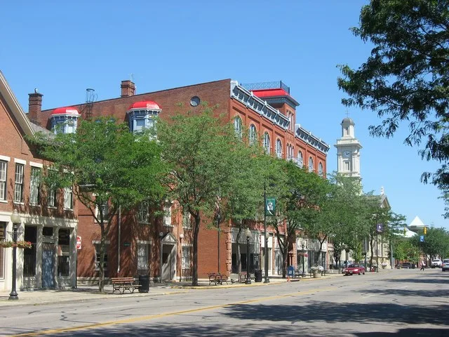Buildings on the western side of the first block of S. Paint St. ( State Route 772 ) in downtown Chillicothe , Ohio , United States . Among the buildings visible are a large busin...