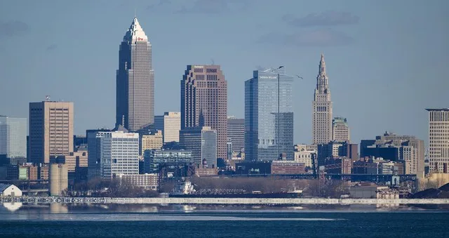 Cleveland skyline from Lakewood Park, January 2026