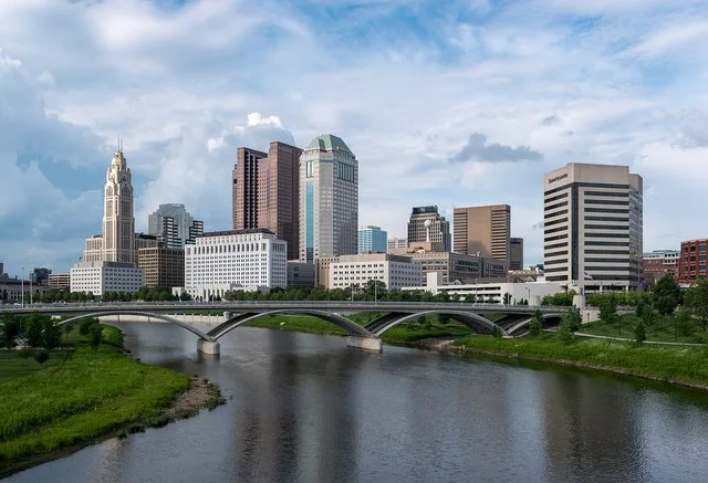 Downtown Columbus, Ohio , view from Main St. Bridge (Edited version)