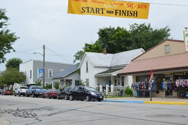 Buildings on the northern side of Main Street, west of the Gay Street intersection, in Cridersville , Ohio , United States .