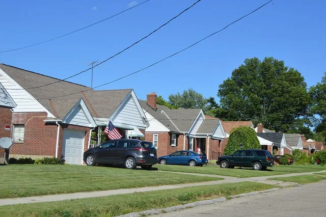 Houses on the northern side of Orchard Lane just east of the Blue Ash Road intersection in Deer Park , Ohio , United States .