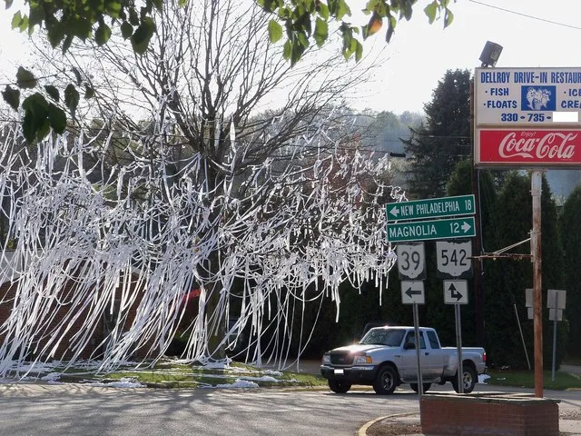 Dellroy, Ohio is decorated each halloween.